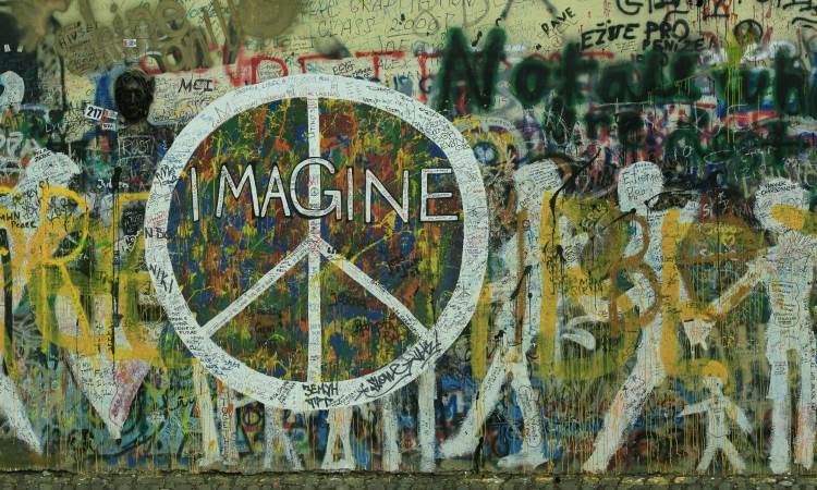 Prague sights in the Czech Republic - Lennon Wall