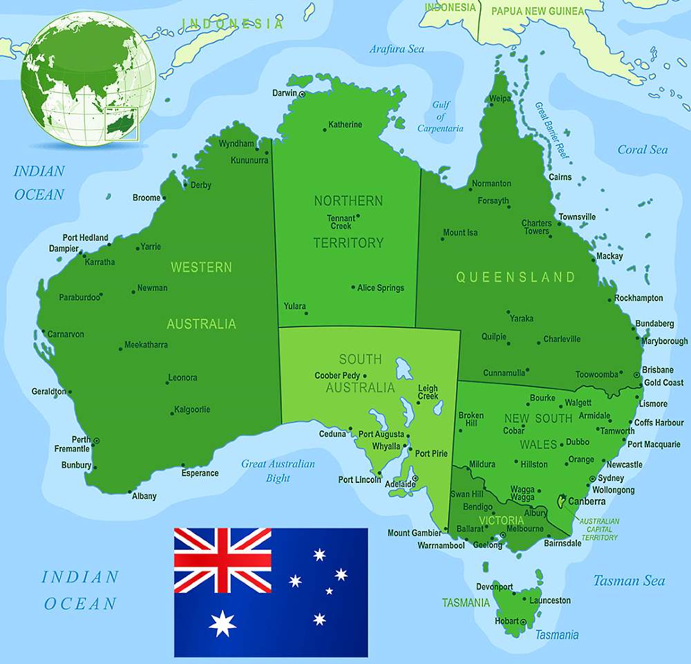 Queensland on the map