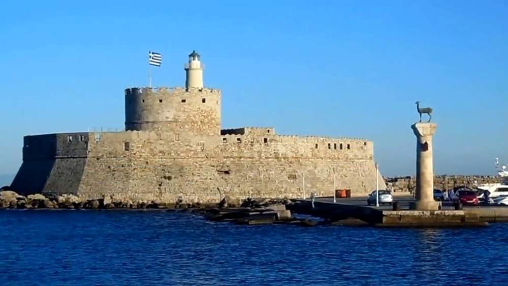 Mandraki harbor - a landmark of Rhodes