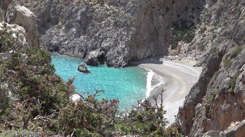 The beach of Agiofarango on the island of Crete