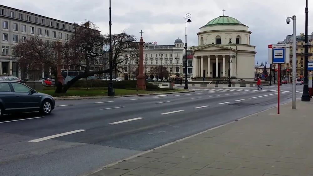 Three Crosses Square in Warsaw