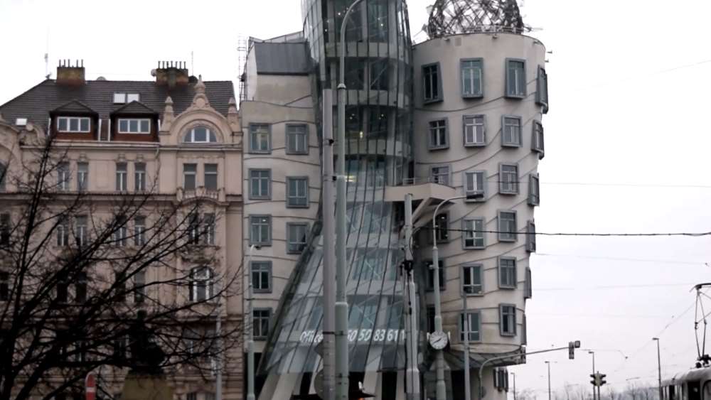 Dancing House - Prague (Czech Republic). Hundreds of tourists come to see it