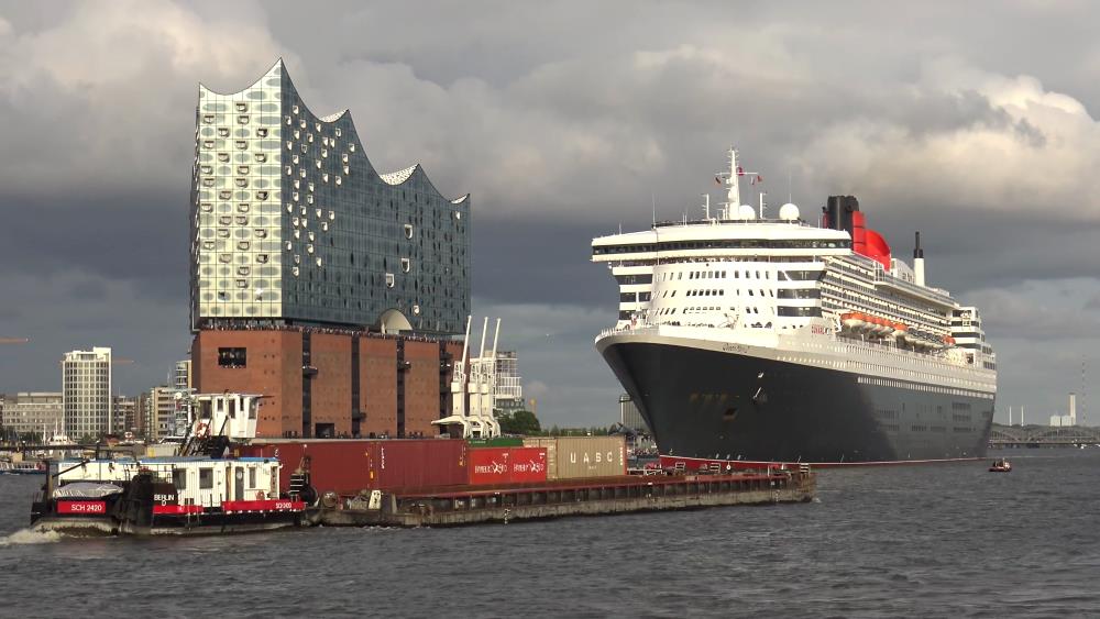 The city's landmark Hamburg Harbor