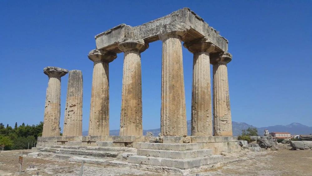 The Temple of Apollo in Corinth - a landmark in the Peloponnese
