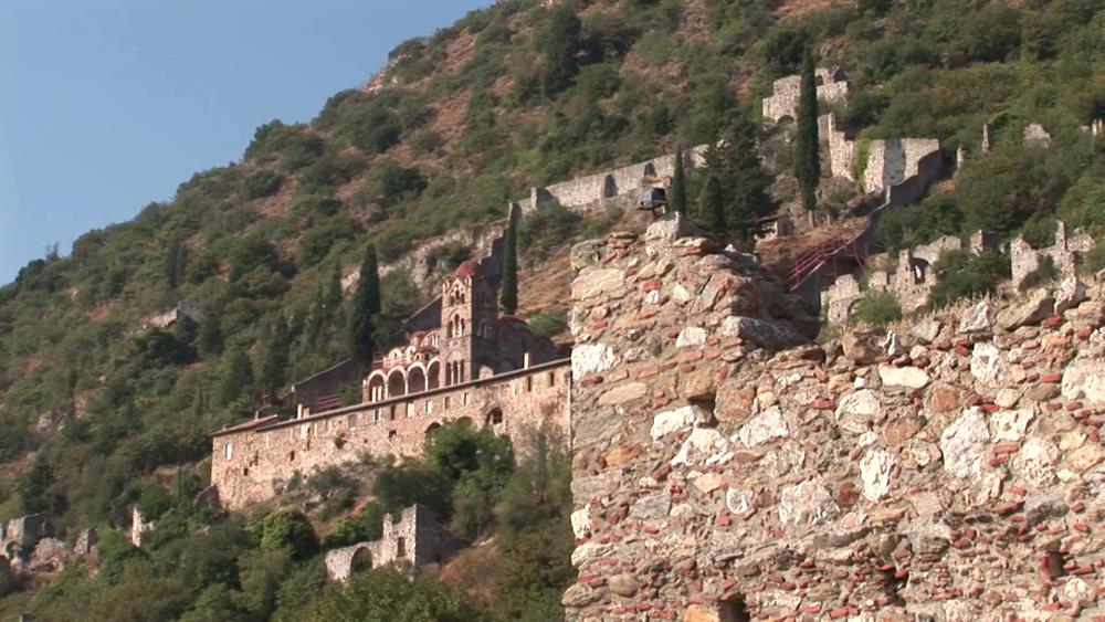 The mysterious ghost town of Mystras on the Peloponnese Peninsula (Greece)
