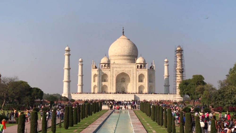 The architectural features of the Taj Mahal in India