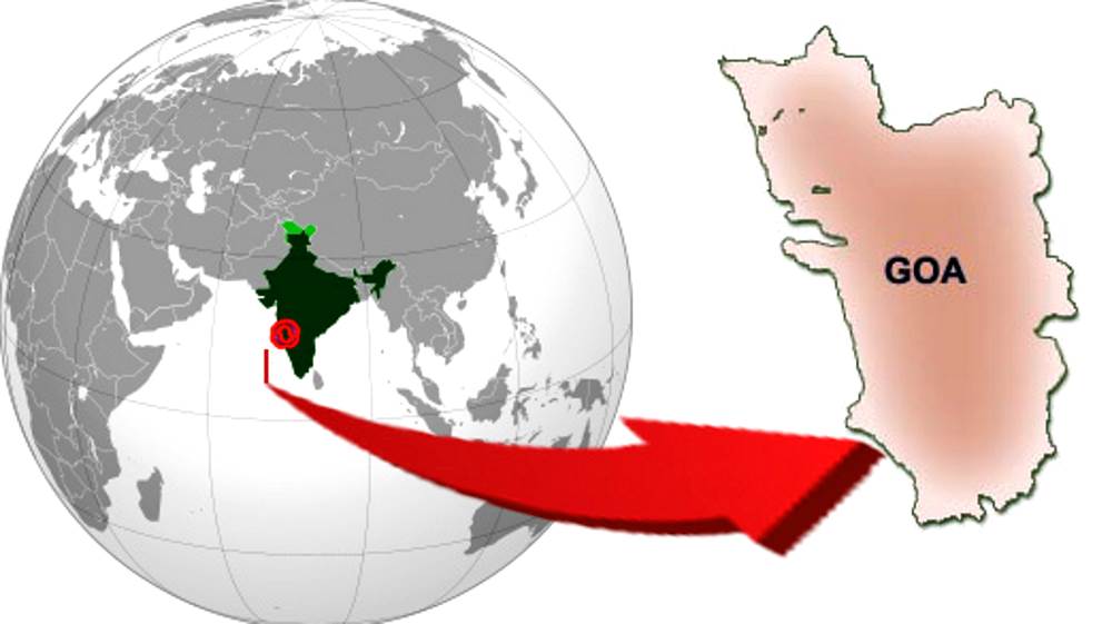 Goa on the world map