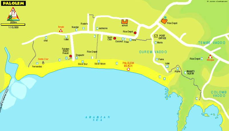 Карта пляжа Палолем