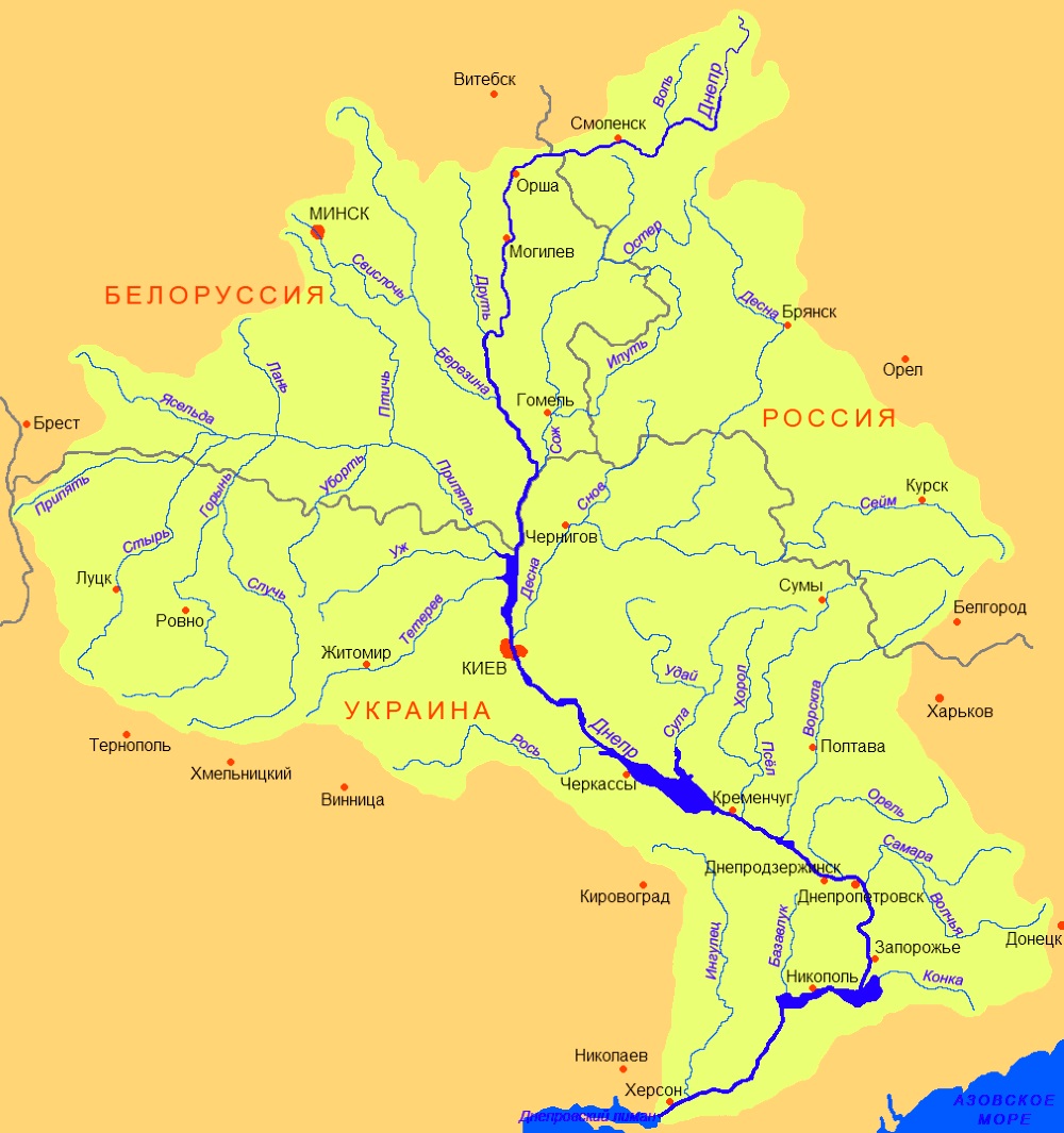 Map of Dnieper