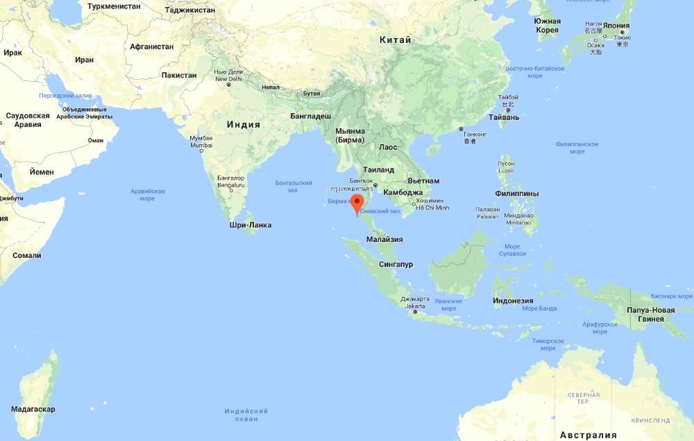 Симиланские острова на карте мира