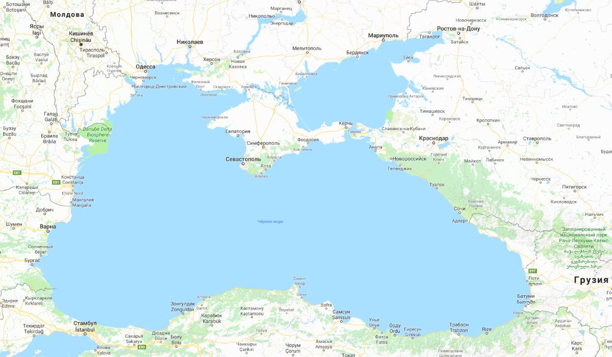 Черное море на карте мира
