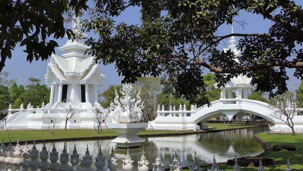 White Temple Pond in the Kingdom of Thailand