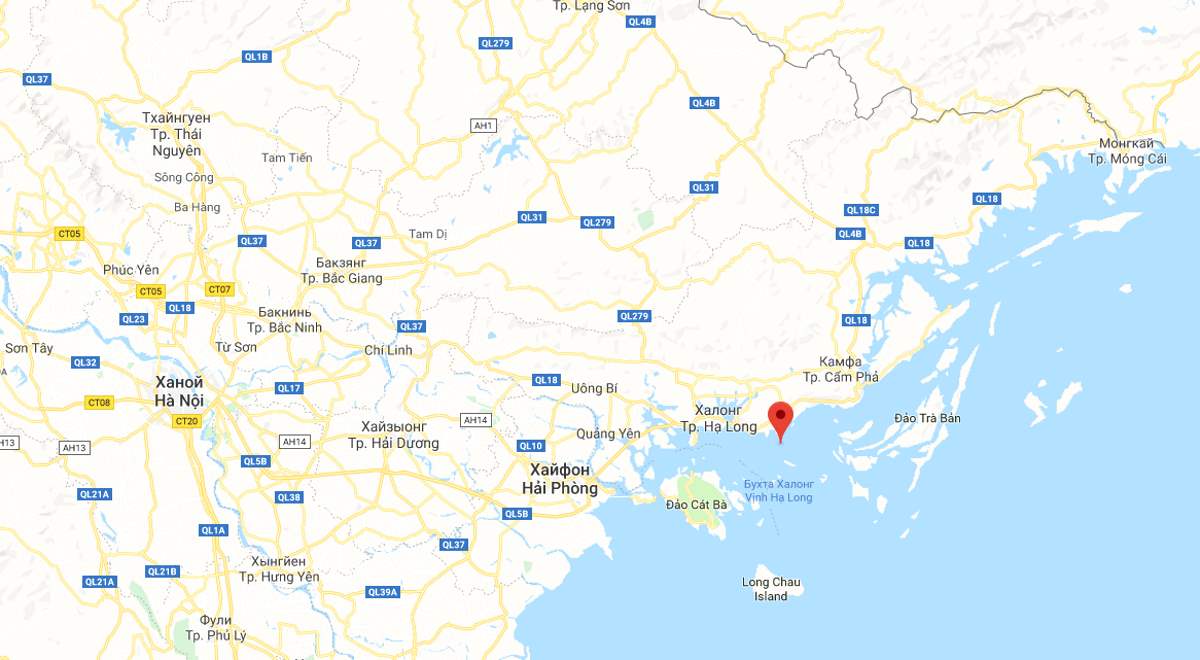 Бухта Халонг на карте Вьетнама