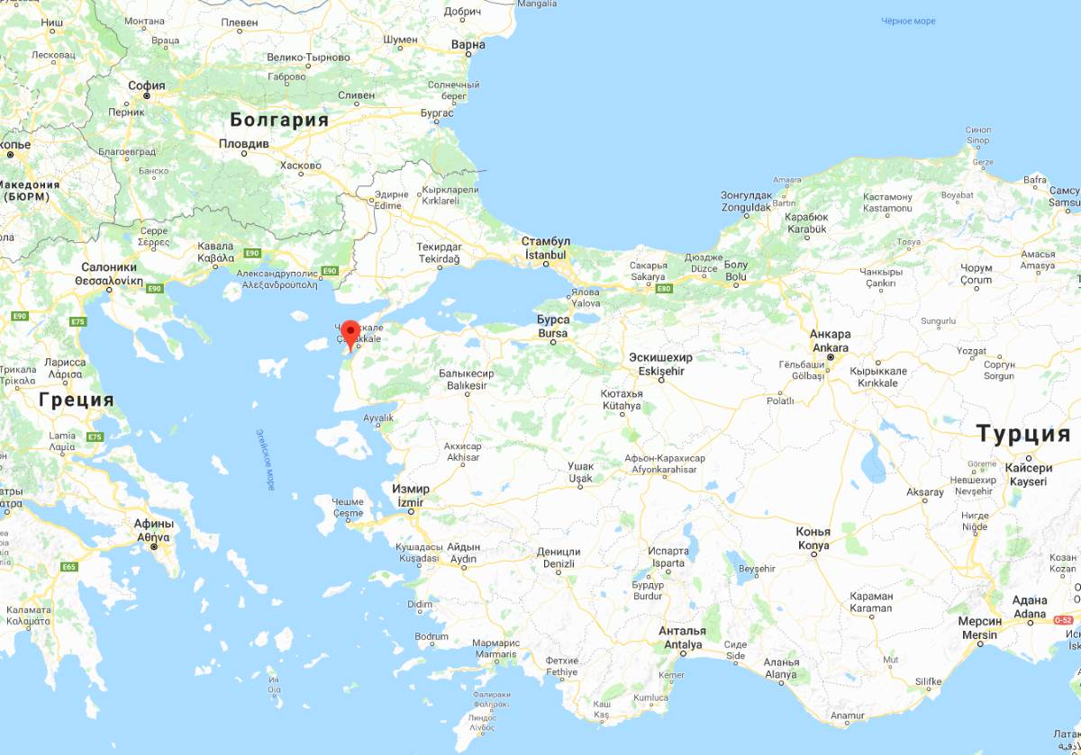 Location of the Dardanelles on the world map