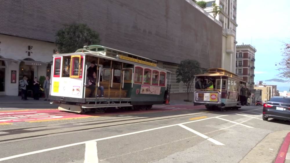 Канатные трамваи в Сан-Франциско - штат Калифорния