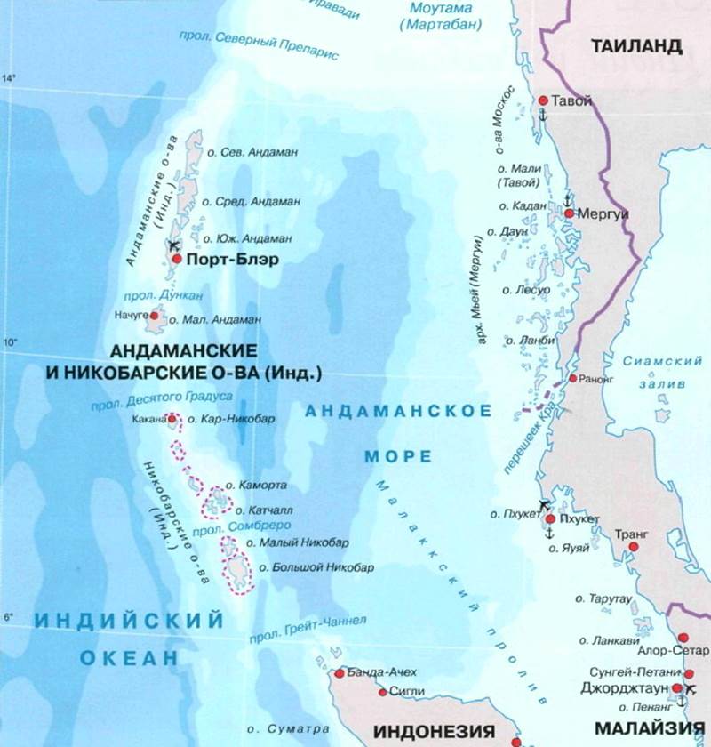 The Andaman Sea on the map