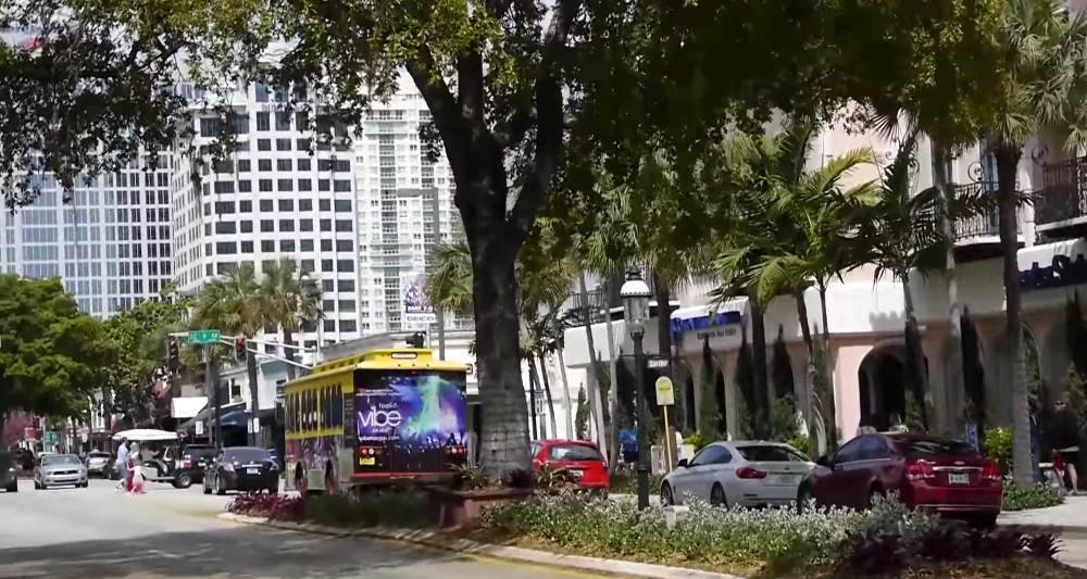 Las Olas Boulevard in Miami, Florida