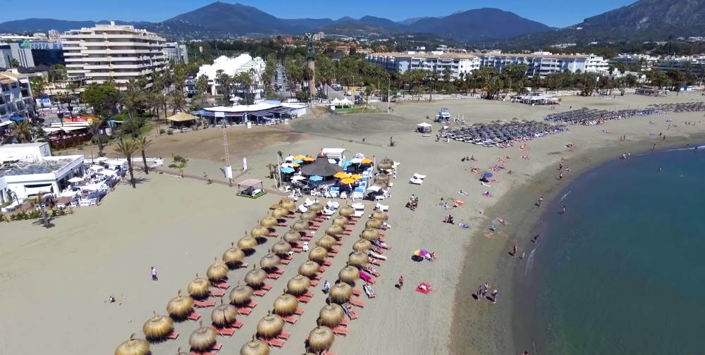 Beaches of the resort town of Marbella in Spain