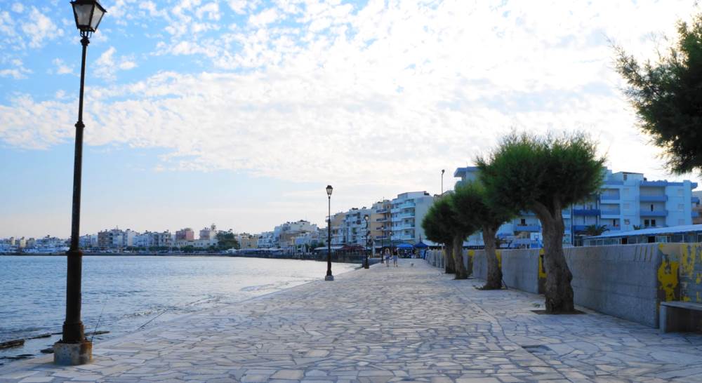 The waterfront of Ierapetra is one of the attractions of Ierapetra