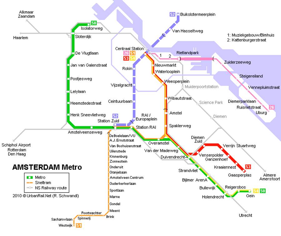 Amsterdam Metro Map