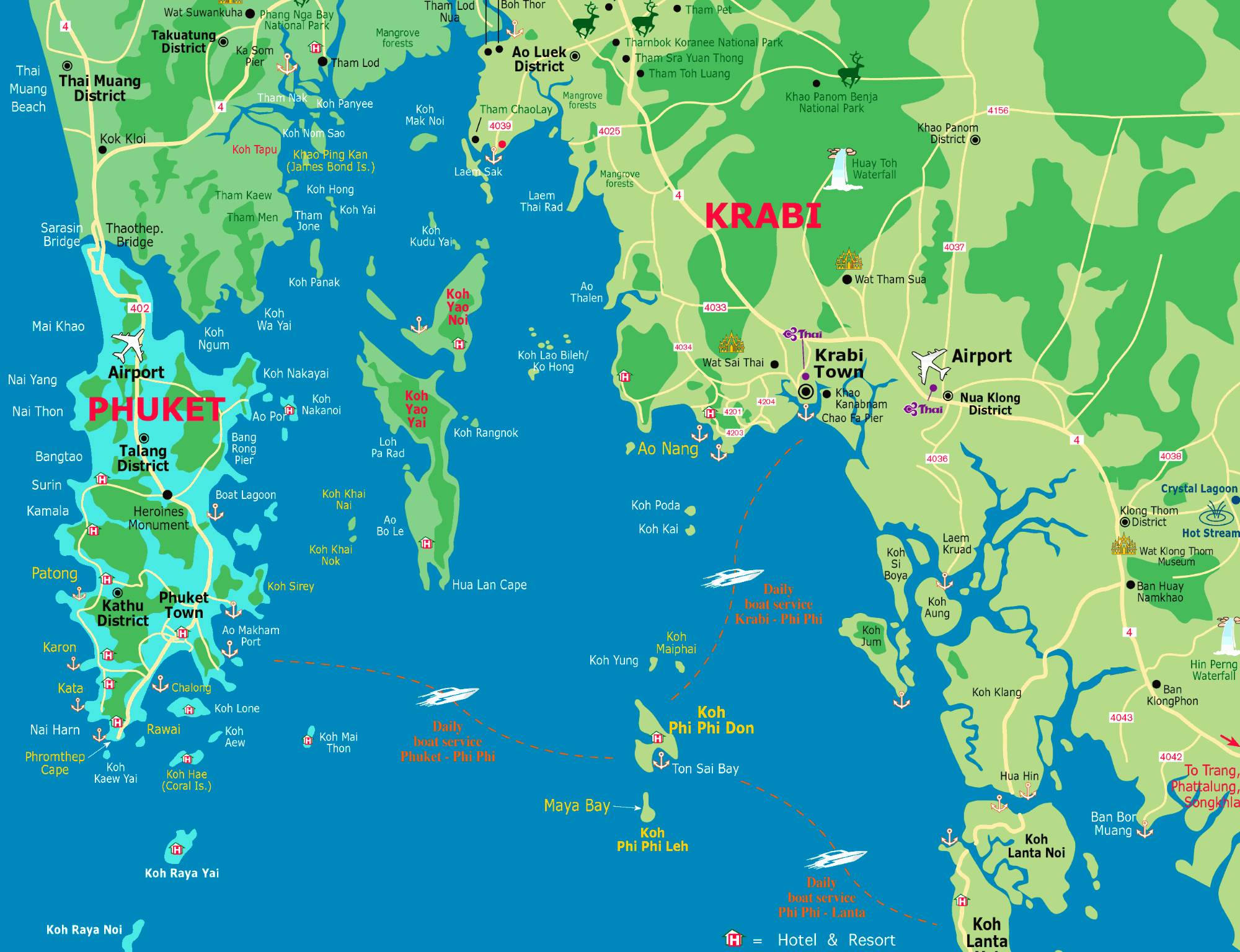 Карта островов рядом с Пхукетом