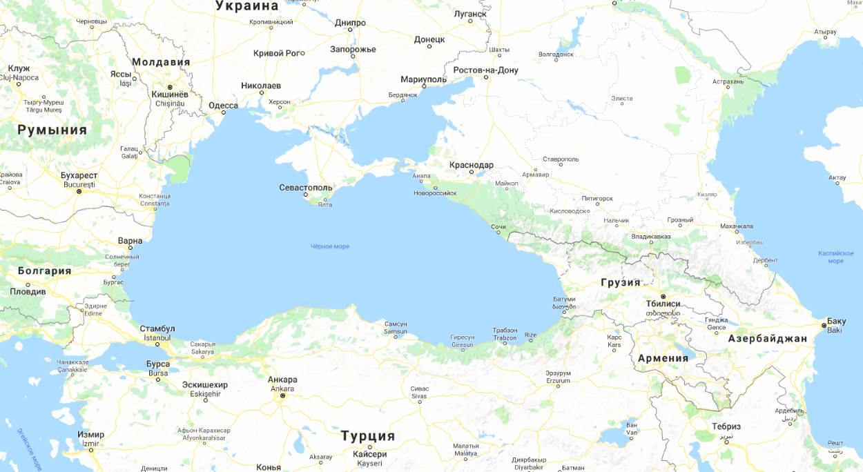 Черное море на карте мира