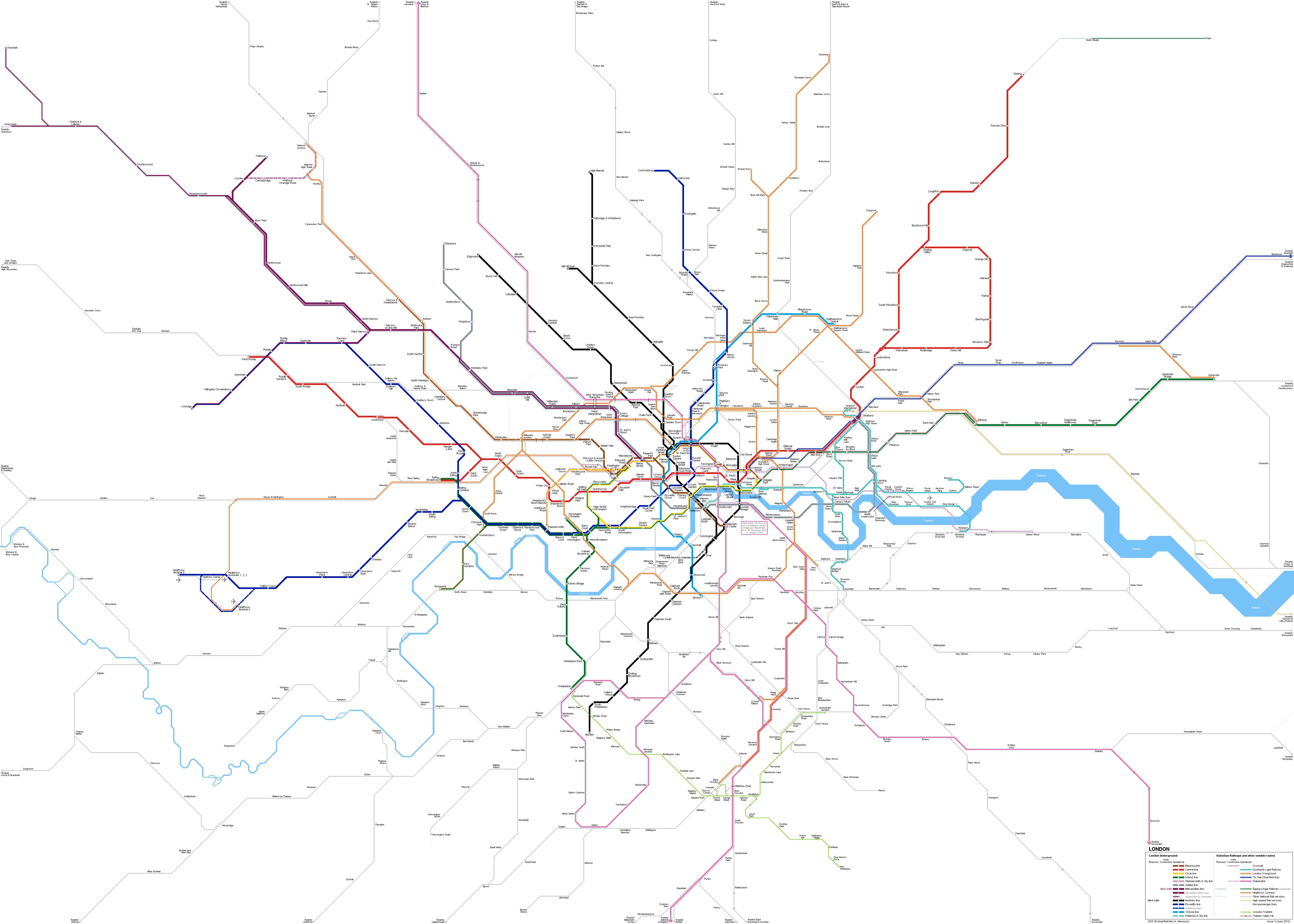 Карта метро Лондона, Великобритания