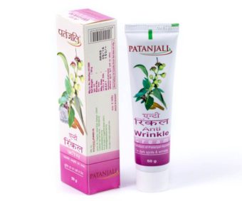 Patanjali anti-wrinkle cream can be bought at a pharmacy in Goa, India