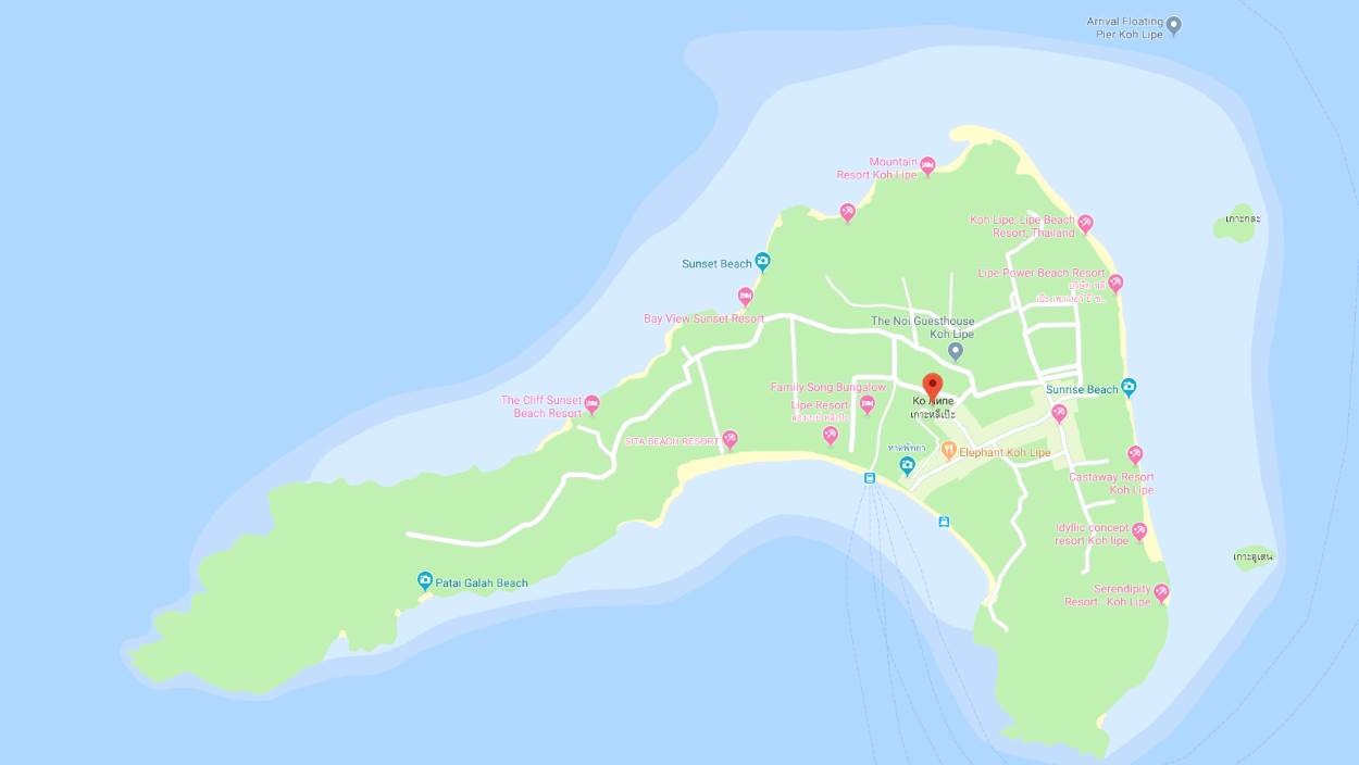 Карта острова Ко Липе