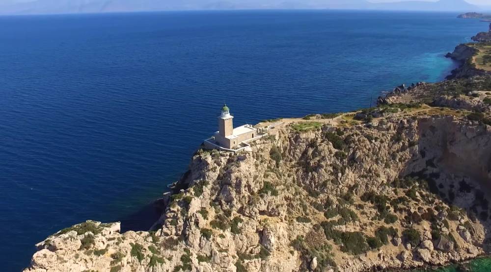 Malagavi Lighthouse near Loutraki, Greece