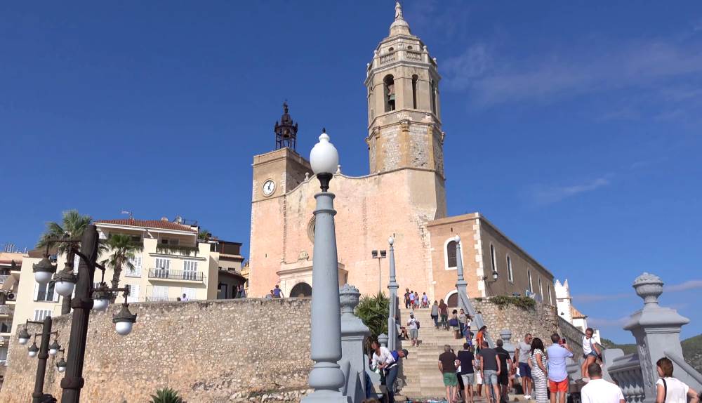 The Church of St. Bartholomew and St. Theokle is a landmark of Sitges, Spain