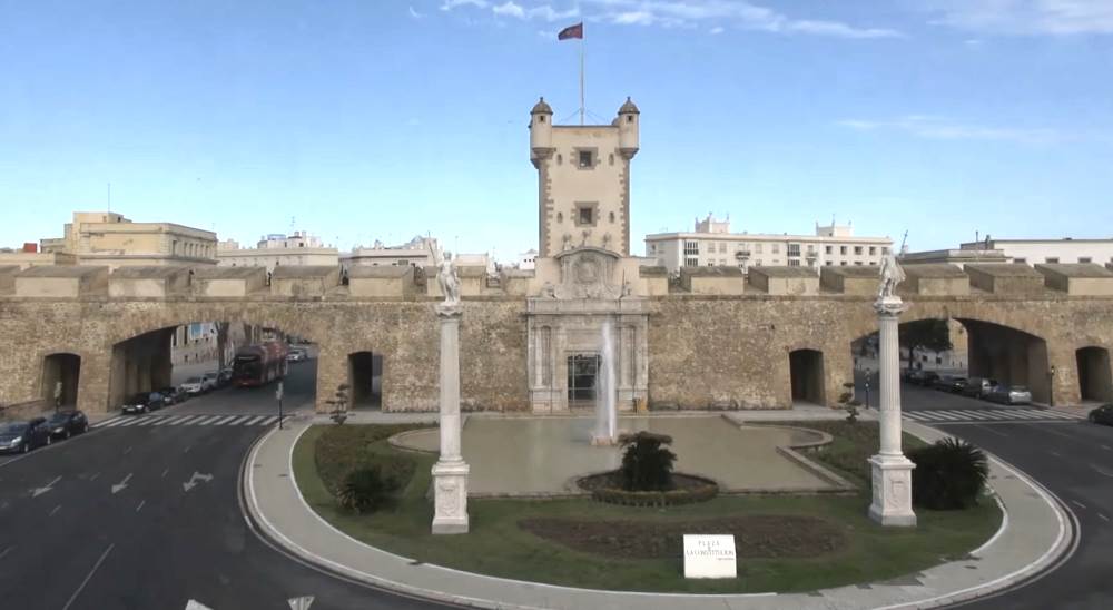Earth Gate, a landmark of Cadiz in Spain