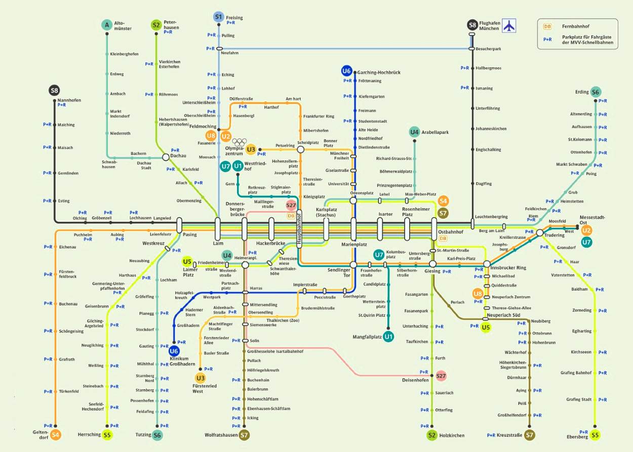 Subway map of Munich