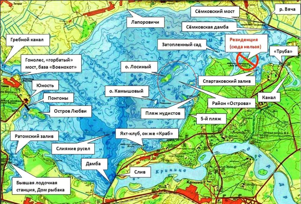 Карта глубин водоемов беларуси