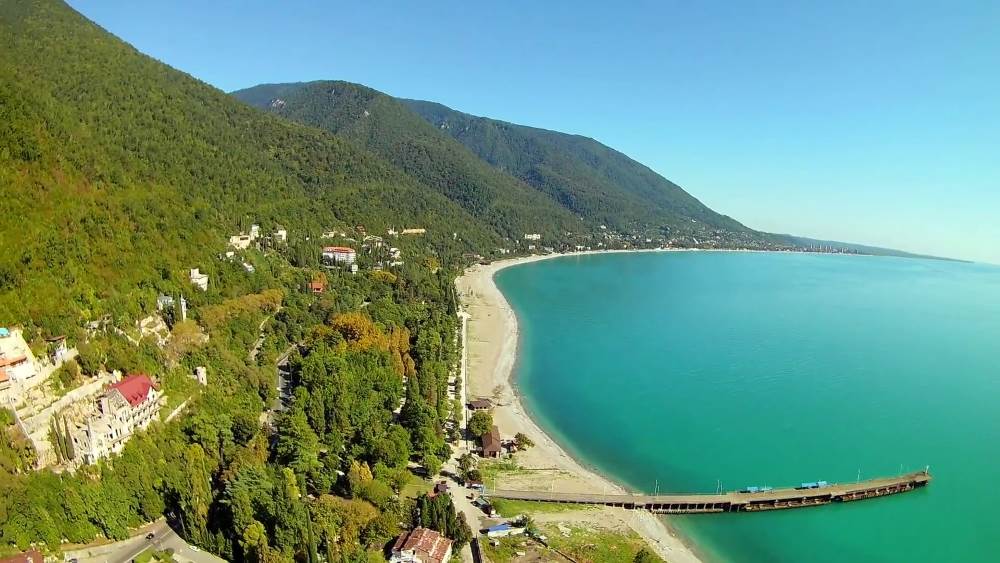 Clean beaches on the Black Sea in Gagra