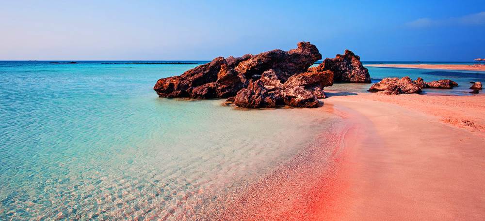 Пляж Элафониси с розовым песком