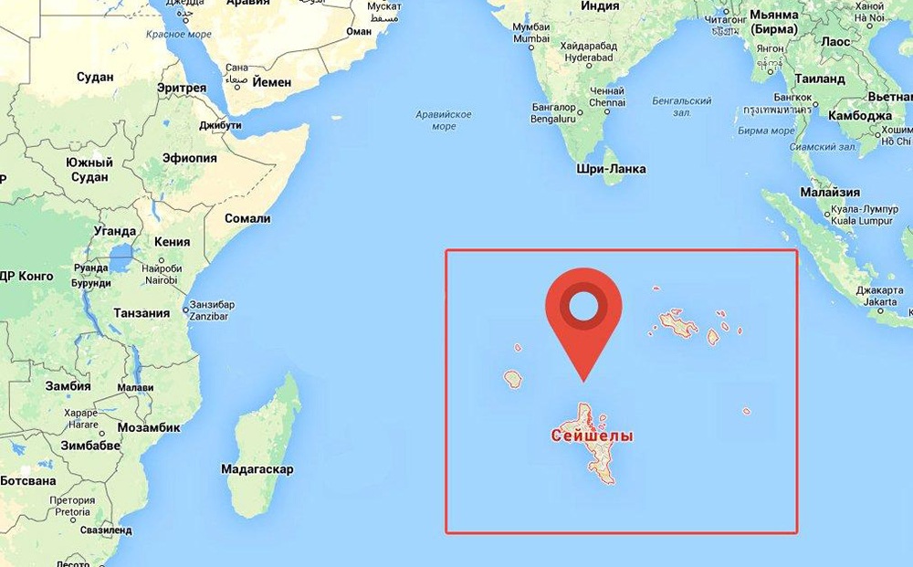 Сейшельские острова на карте